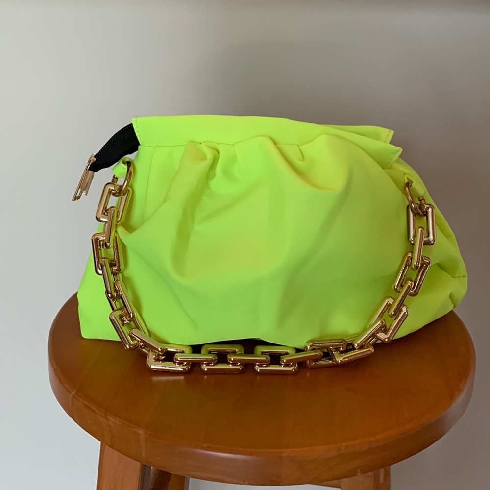 Bright Neon Yellow Slouchy Clutch